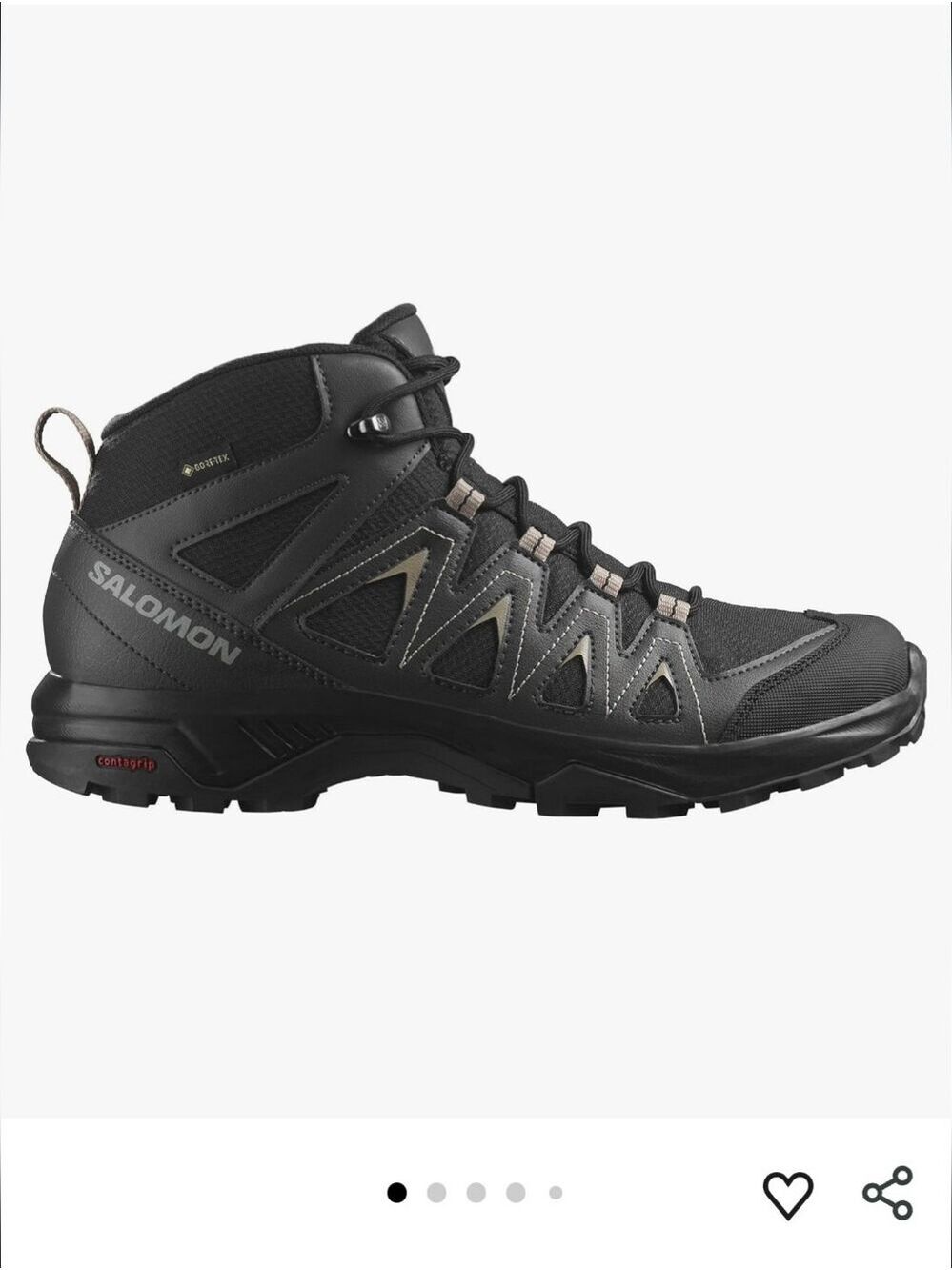 Salomon Men's Black Mid-Top Hiking Shoes New, Size 8.5